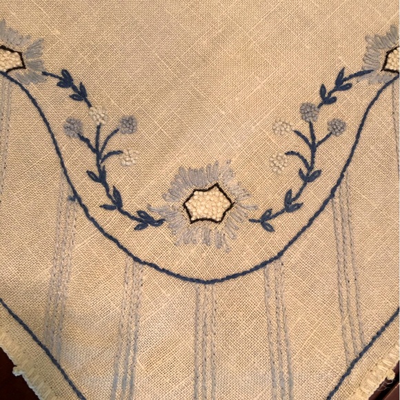 Vintage hand-stitched table topper - Picture 2 of 7
